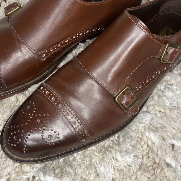 Men BRUNO MAGLI ITALY 10.5 M Brown MONK STRAP SHOES Loafers - Picture 3 of 9